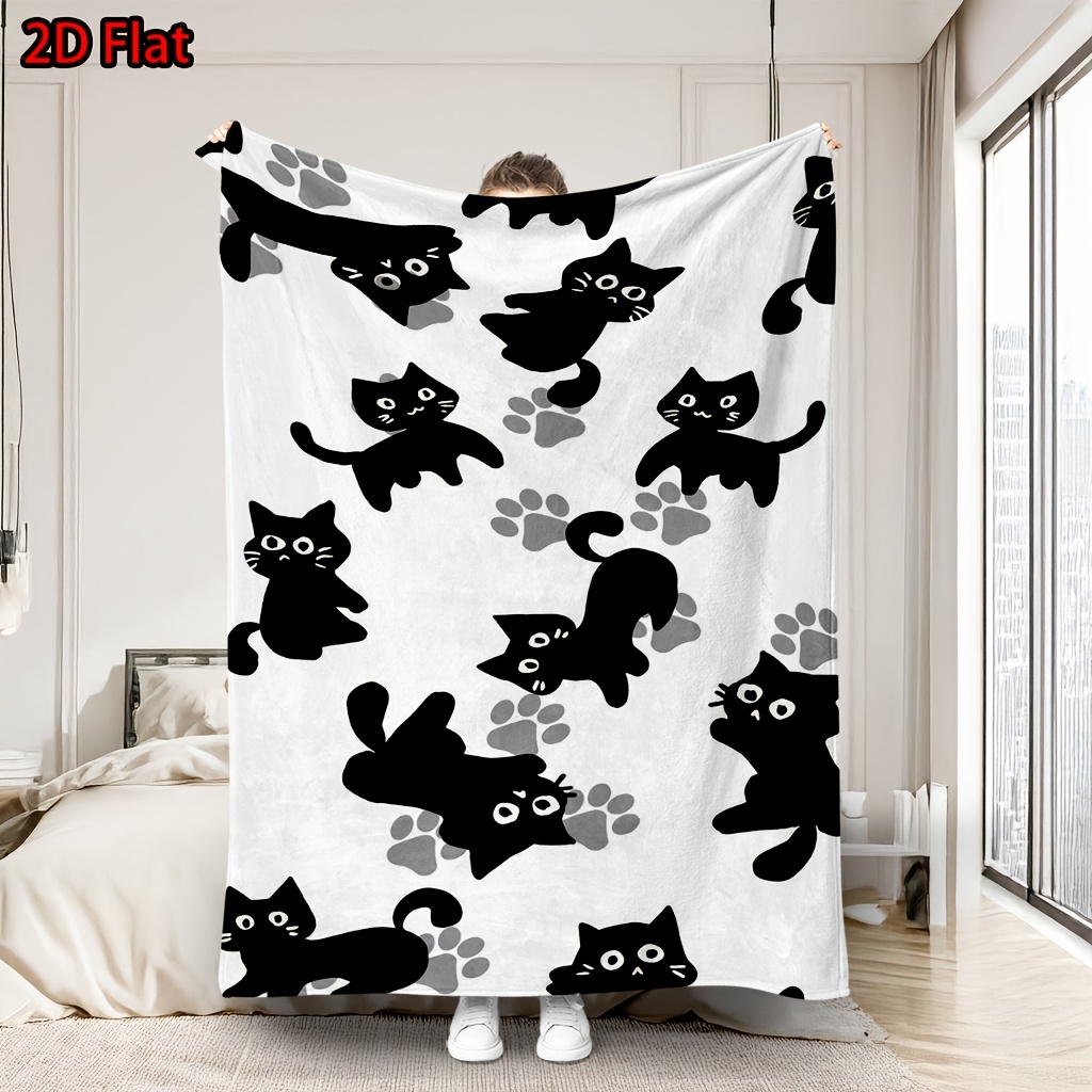 Baby Nursery Ideas Girl - Cute Cat Print Blanket Throw Cozy