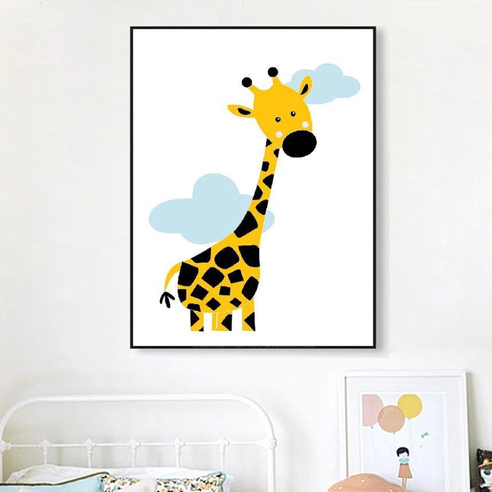 Cartoon Animal Posters Yellow  - огляд і ціна Baby Nursery Yellow Walls
