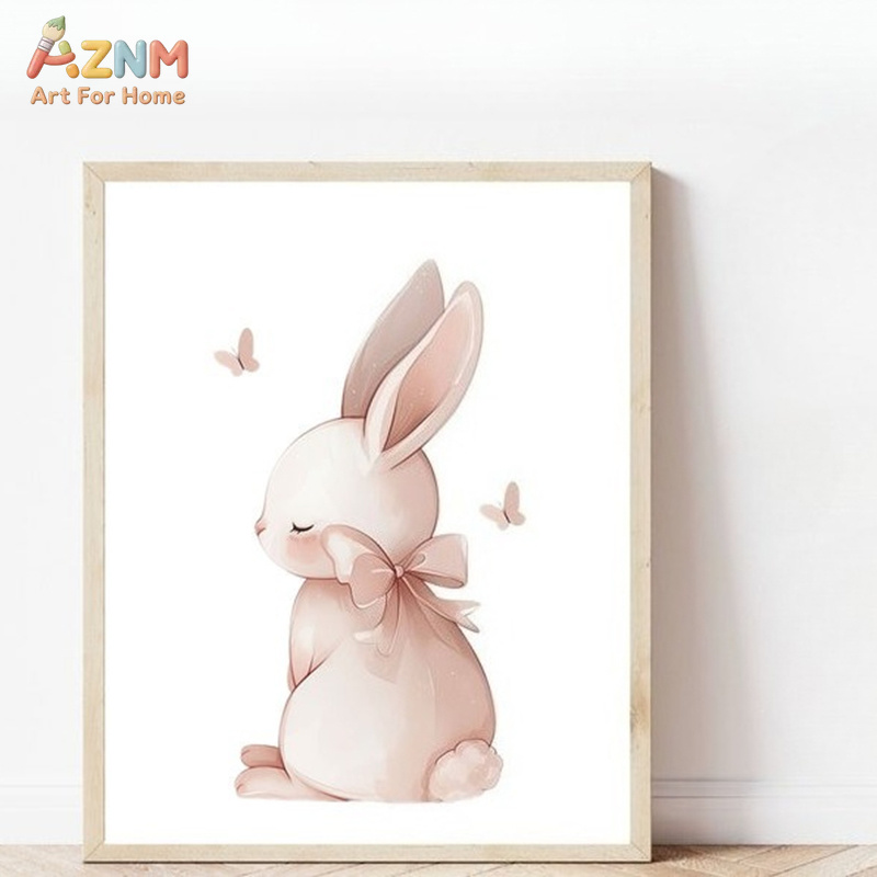 AZNM Soft Pink Watercolor Bunn - огляд і ціна Baby Nursery Neutral