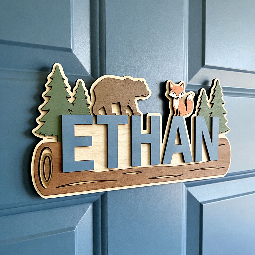Woodland Forest Animal Persona - огляд і ціна Baby Nursery Sign
