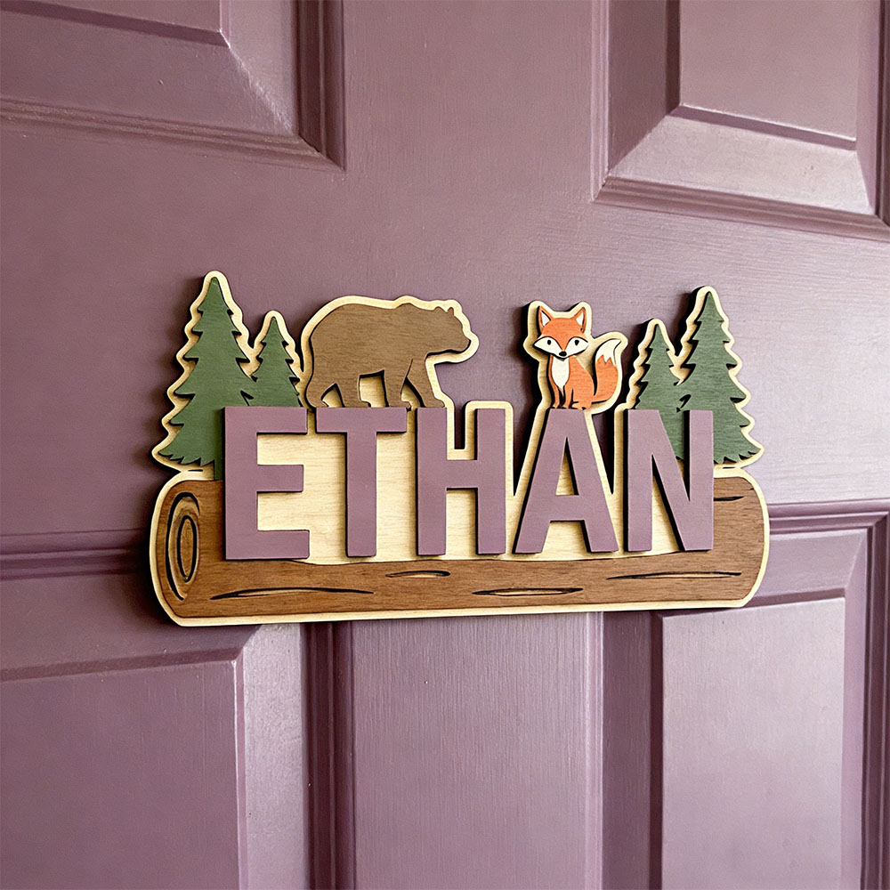 Woodland Forest Animal Persona - огляд і ціна Baby Nursery Sign