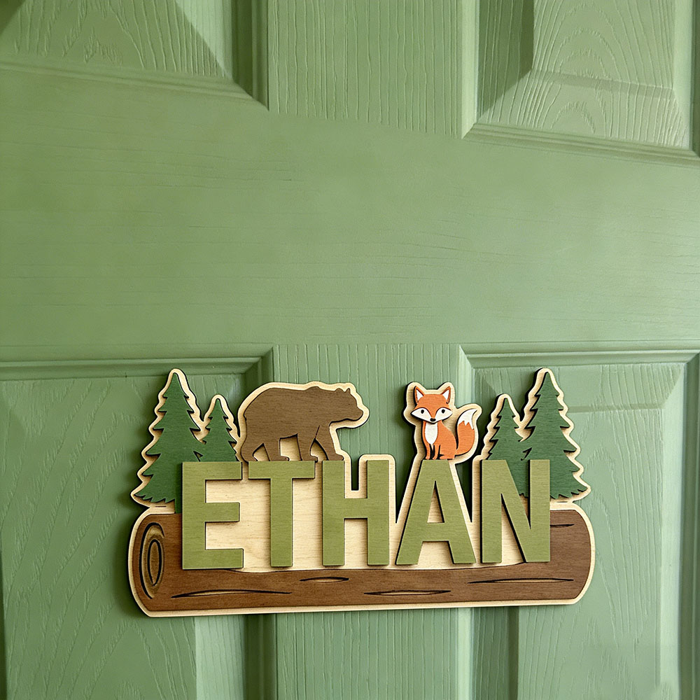 Woodland Forest Animal Persona - огляд і ціна Baby Nursery Sign