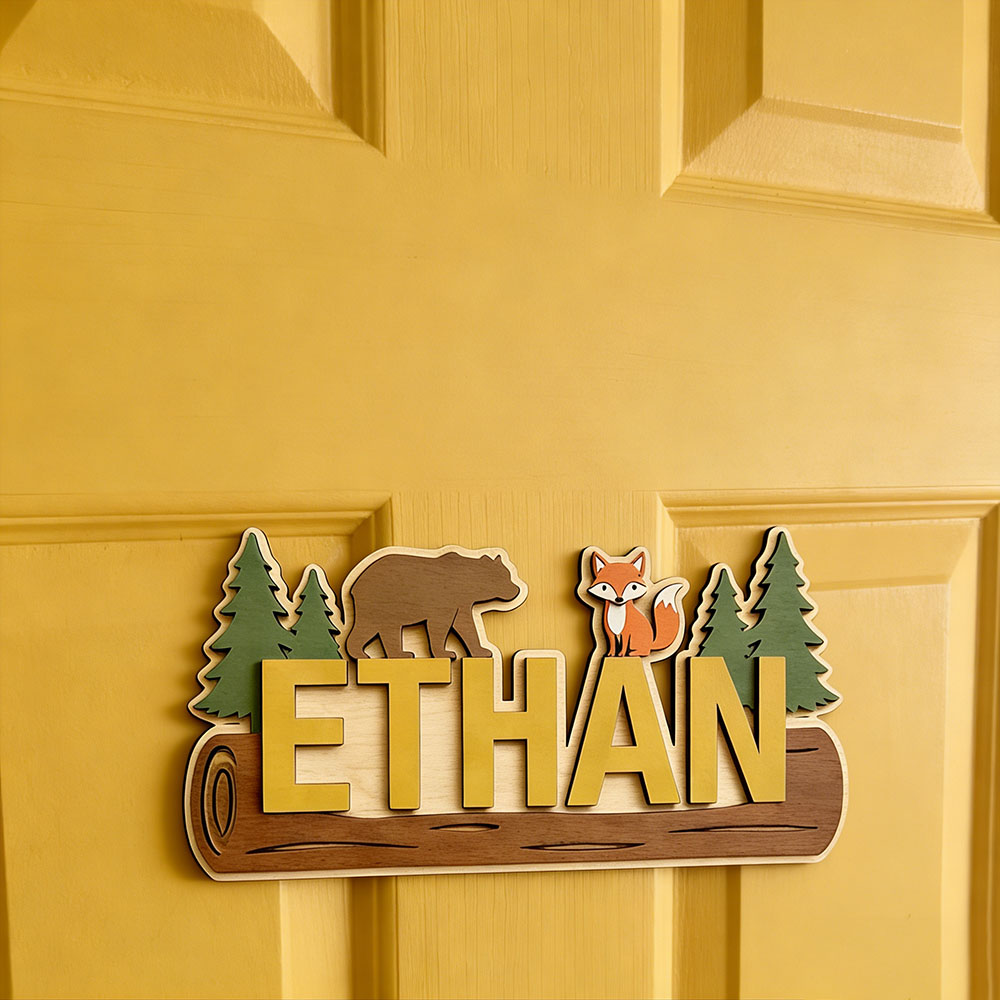 Woodland Forest Animal Persona - огляд і ціна Baby Nursery Sign