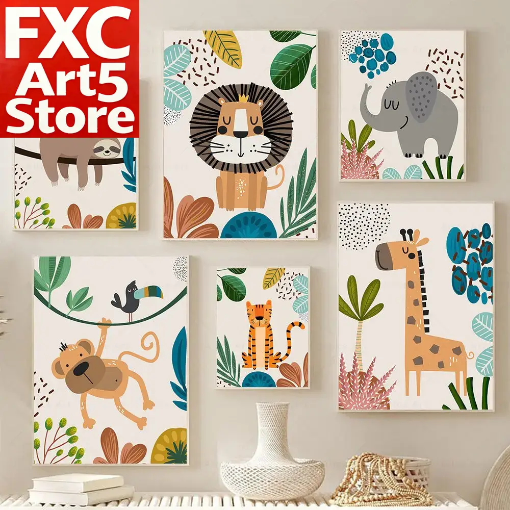 Boho Monkey Lion Giraffe Bird  - огляд і ціна Baby Nursery Giraffe