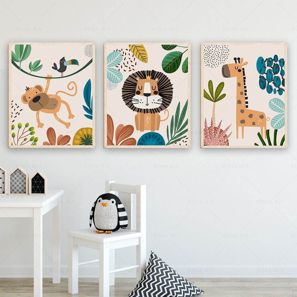 Boho Monkey Lion Giraffe Bird  - огляд і ціна Baby Nursery Giraffe