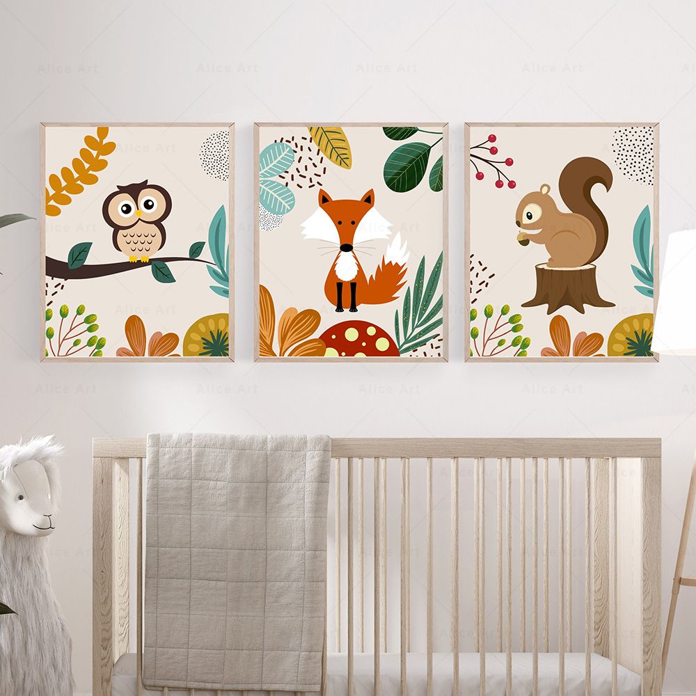 Boho Monkey Lion Giraffe Bird  - огляд і ціна Baby Nursery Giraffe