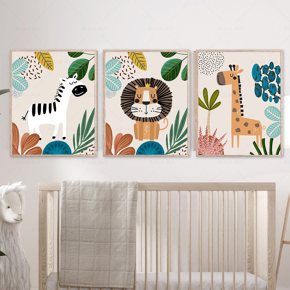 Boho Monkey Lion Giraffe Bird  - огляд і ціна Baby Nursery Giraffe
