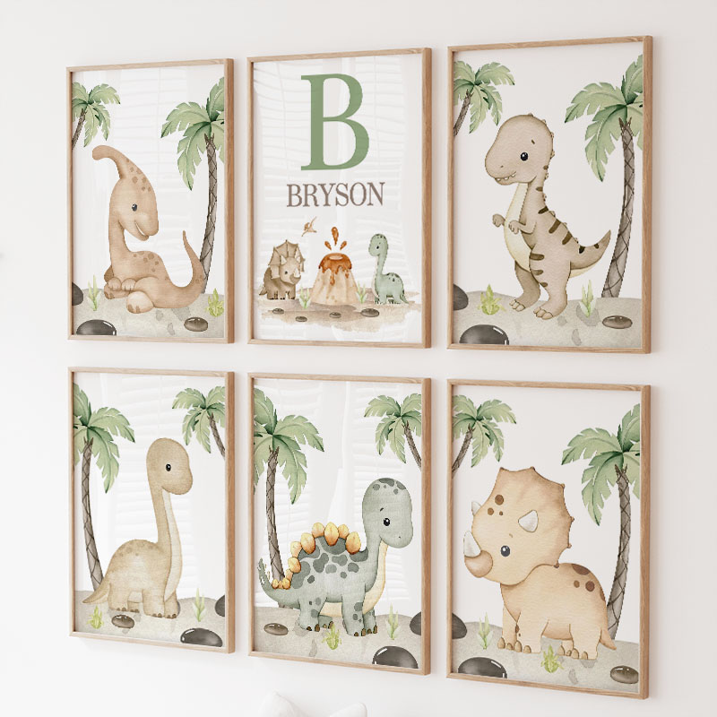 6 types Neutral Dinosaur Canva - огляд і ціна Baby Nursery Neutral