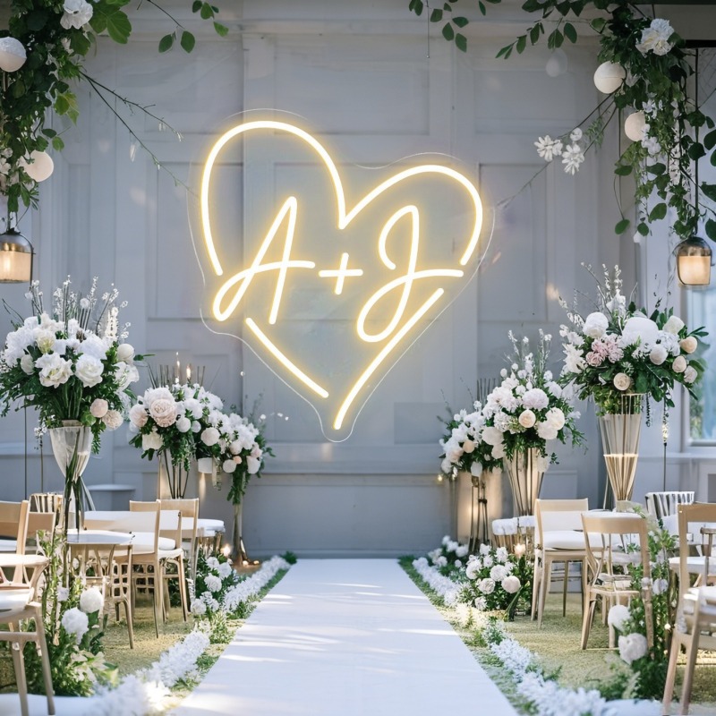 Custom Initials Heart LED Neon - огляд і ціна Baby Nursery Sign