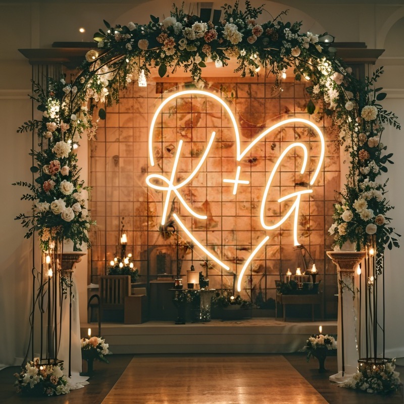 Custom Initials Heart LED Neon - огляд і ціна Baby Nursery Sign
