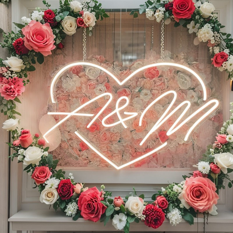 Custom Initials Heart LED Neon - огляд і ціна Baby Nursery Sign