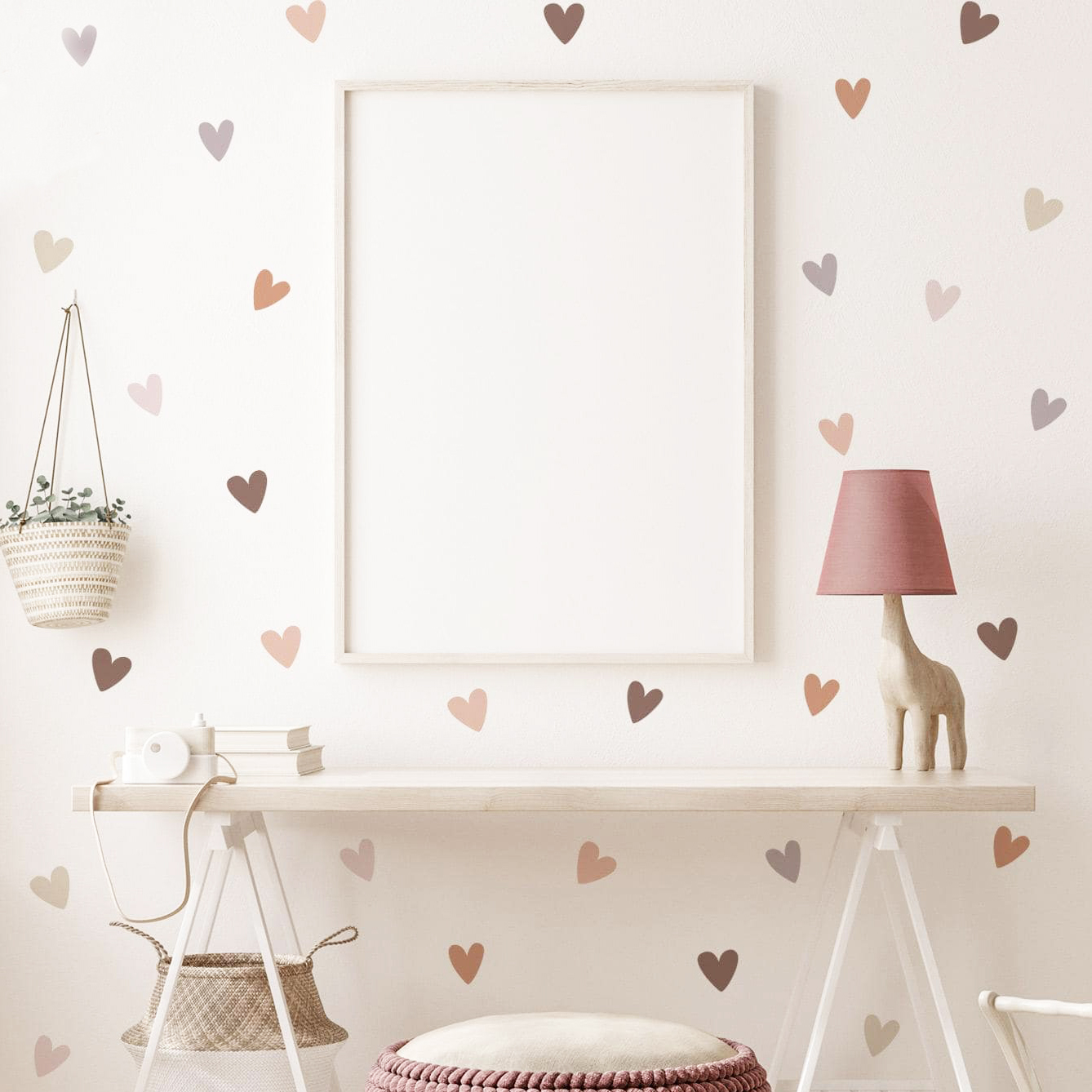 `Morandi Scattered Heart Wall  - огляд і ціна Baby Nursery Neutral