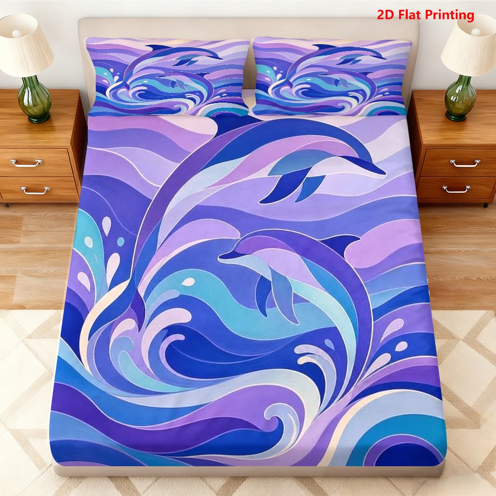 Ocean Wave Dolphin Bedding Set - огляд і ціна Baby Nursery Ocean Theme
