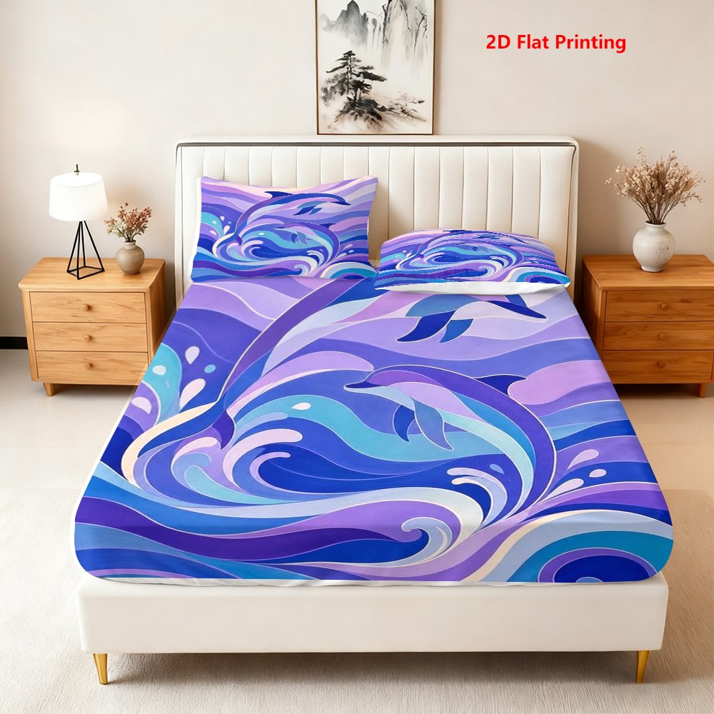 Ocean Wave Dolphin Bedding Set - огляд і ціна Baby Nursery Ocean Theme