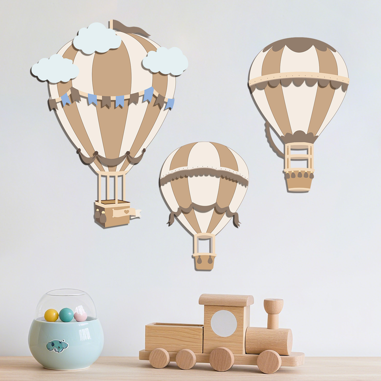 Neutral Hot Air Balloon Wooden - огляд і ціна Baby Nursery Neutral
