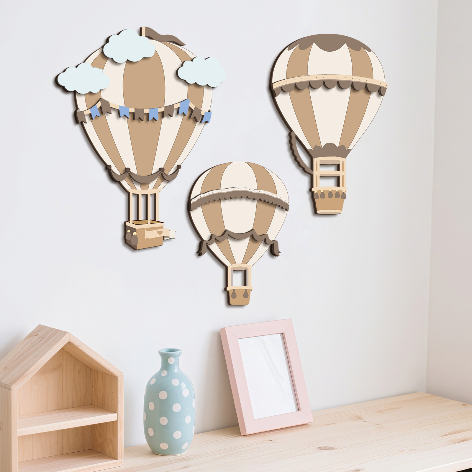 Neutral Hot Air Balloon Wooden - огляд і ціна Baby Nursery Neutral