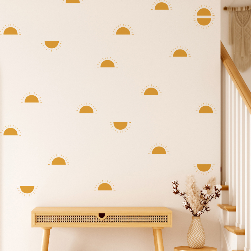 Boho Yellow Orange Half Sun Wa - огляд і ціна Baby Nursery Yellow Walls