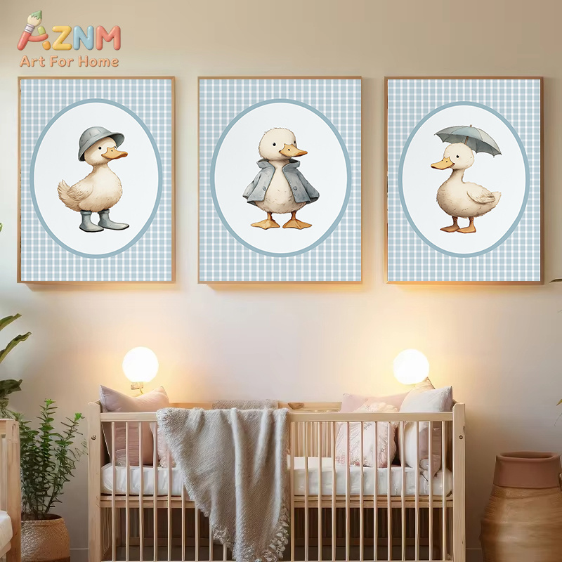 AZNM Cute Duck Canvas Wall Art - огляд і ціна Baby Nursery Yellow Walls