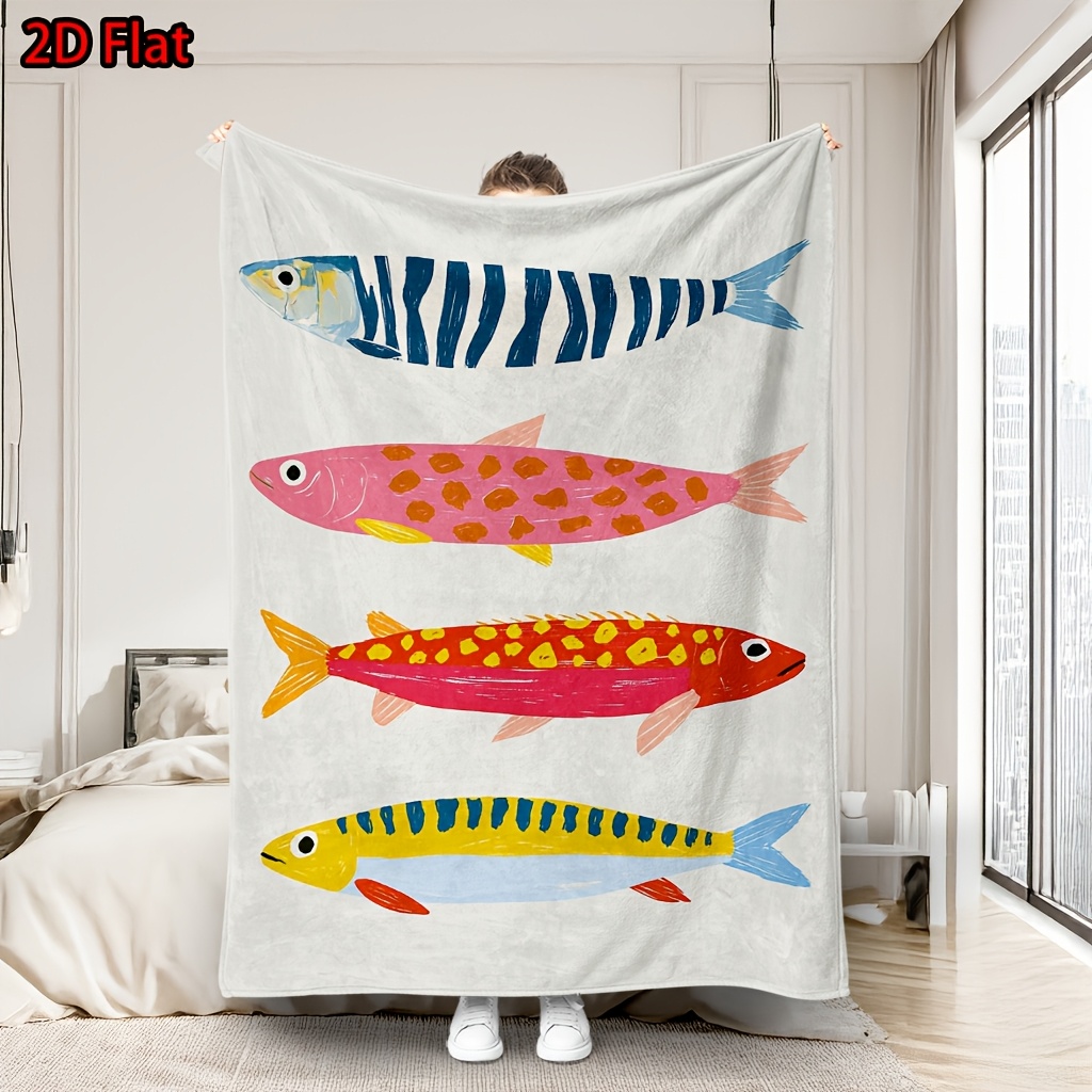 Whimsical Fish Print Throw Bla - огляд і ціна Baby Nursery Ocean Theme