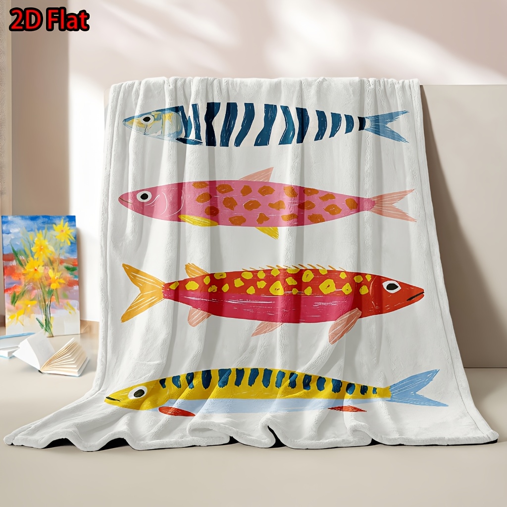 Whimsical Fish Print Throw Bla - огляд і ціна Baby Nursery Ocean Theme