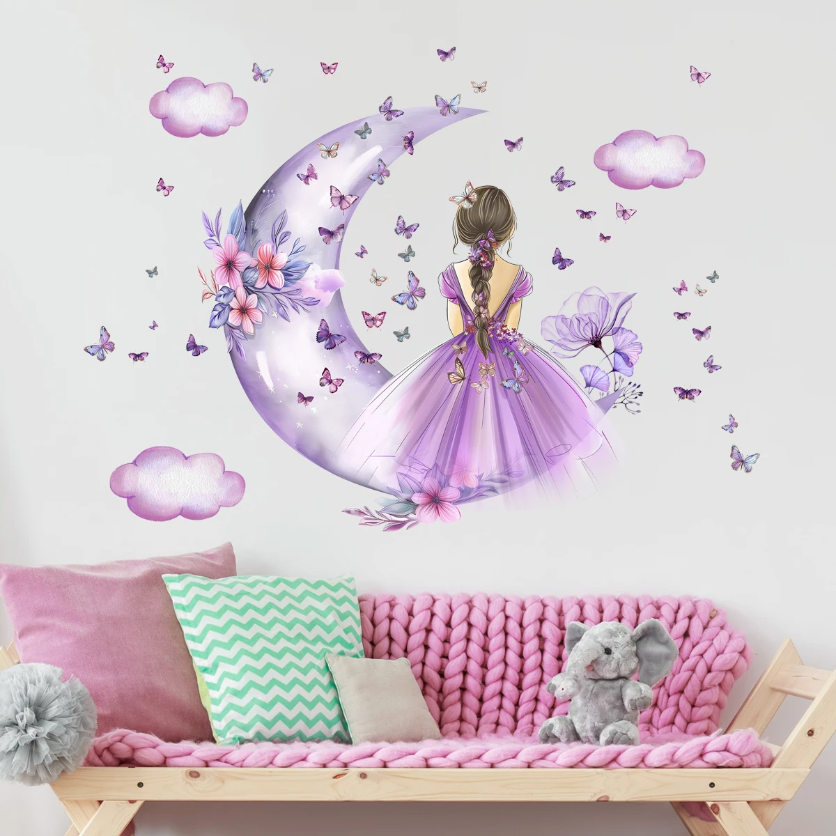 Girl Moon Butterflies Wall Sti - огляд і ціна Baby Nursery Ideas Girl