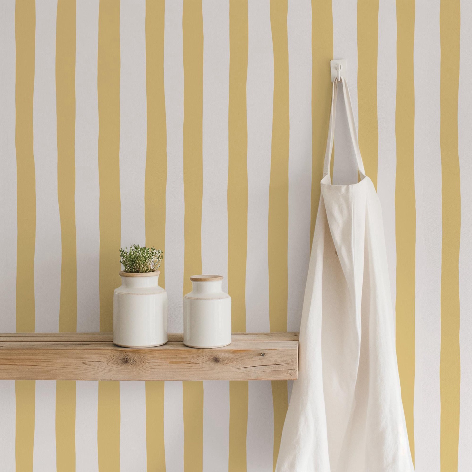 Sunshine Yellow Wobbly Stripes - огляд і ціна Baby Nursery Yellow Walls