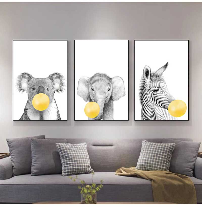 1pc frameless Canvas Painting  - огляд і ціна Baby Nursery Yellow Walls