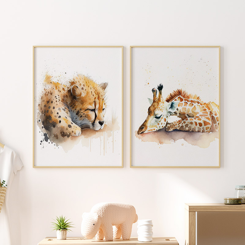 Watercolor Sleeping Safari Ani - огляд і ціна Baby Nursery Giraffe
