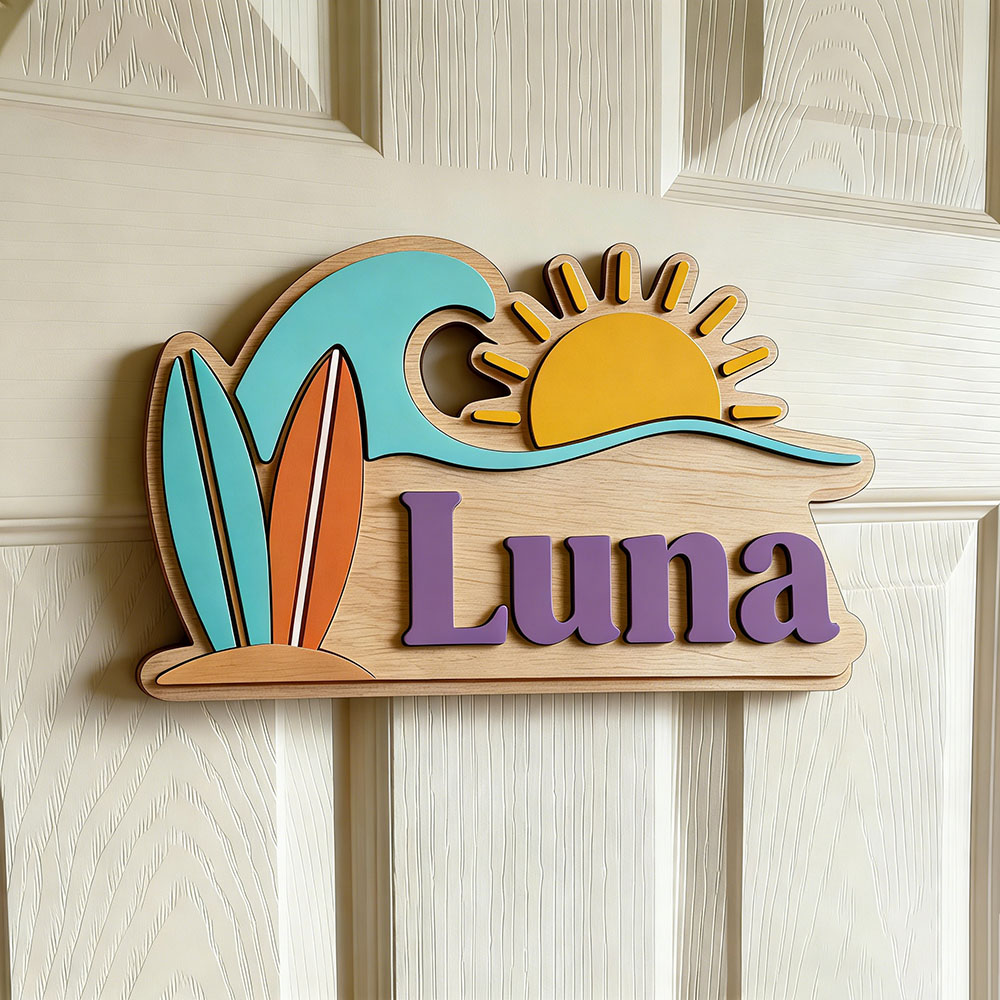 Custom Beach Wave Surfboard Su - огляд і ціна Baby Nursery Sign