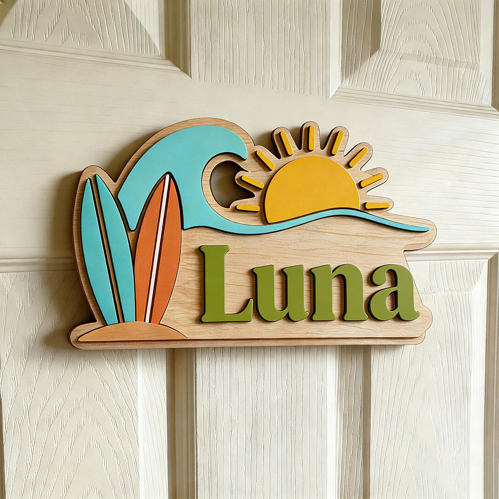 Custom Beach Wave Surfboard Su - огляд і ціна Baby Nursery Sign