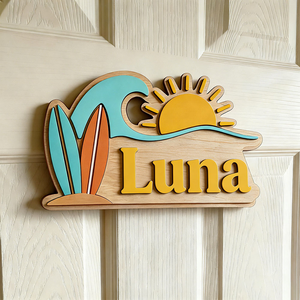 Custom Beach Wave Surfboard Su - огляд і ціна Baby Nursery Sign