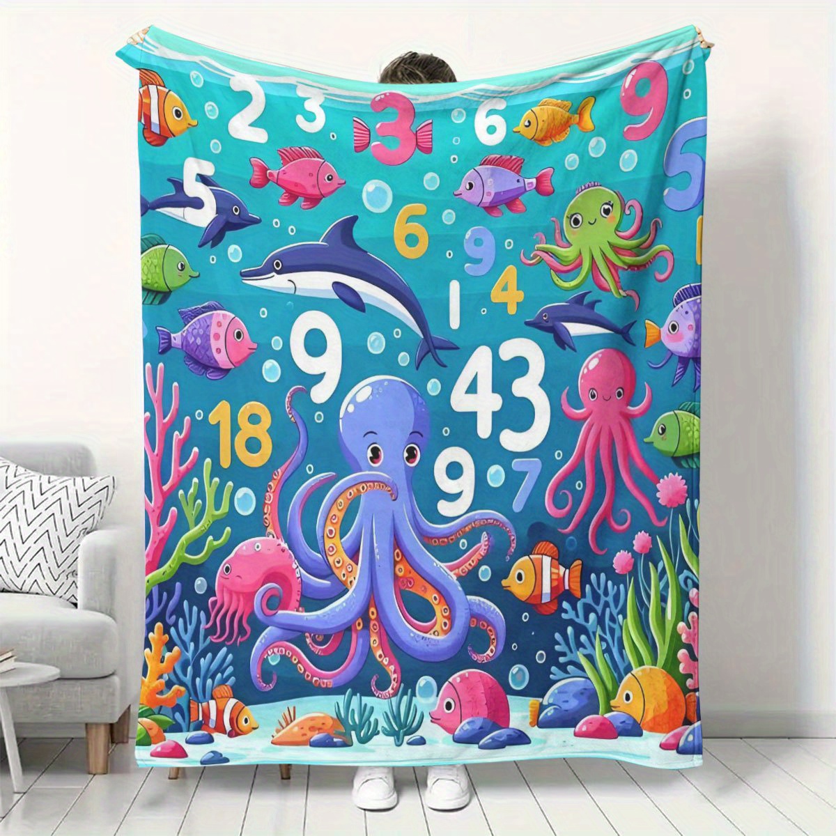 Vibrant Ocean Animal Throw Bla - огляд і ціна Baby Nursery Ocean Theme
