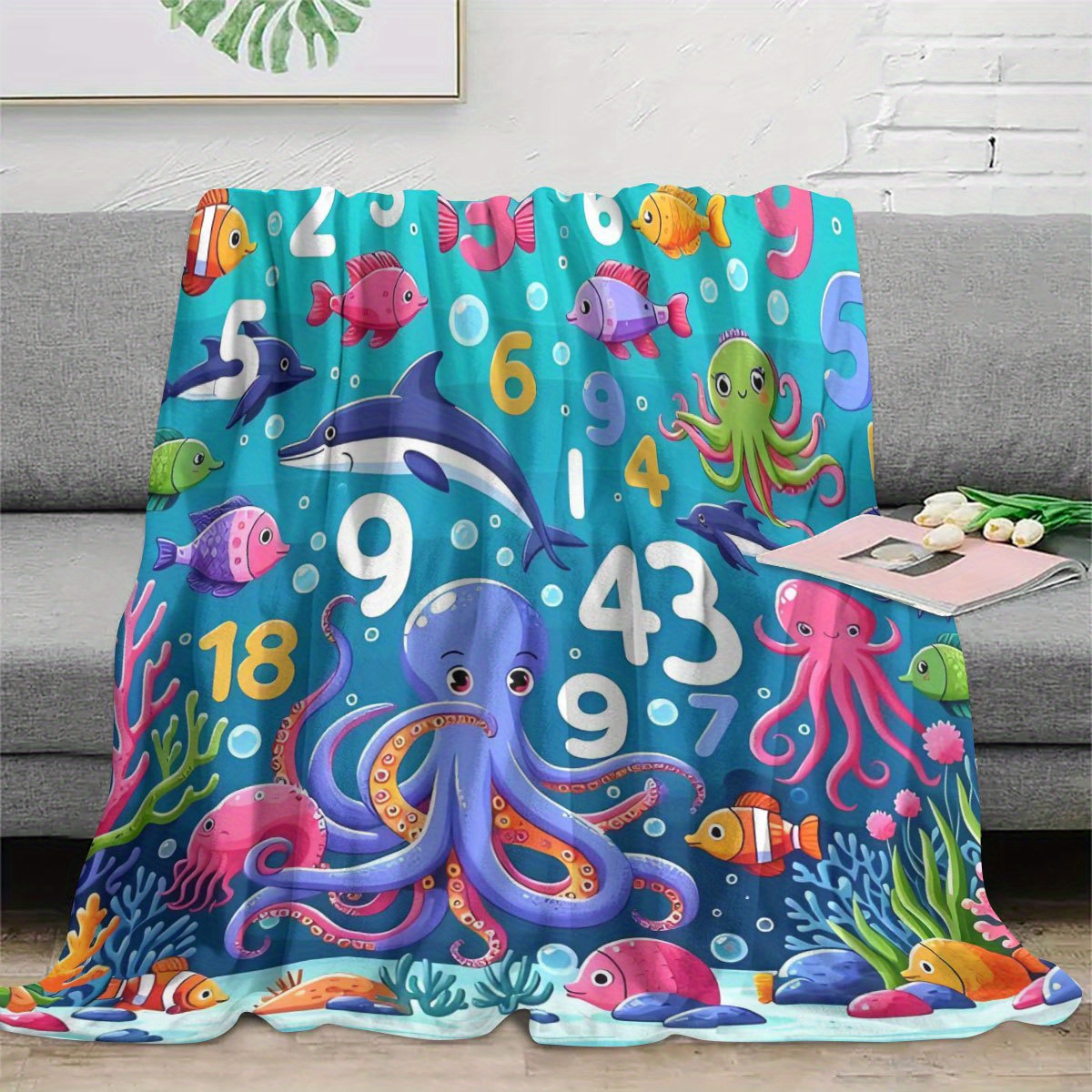 Vibrant Ocean Animal Throw Bla - огляд і ціна Baby Nursery Ocean Theme