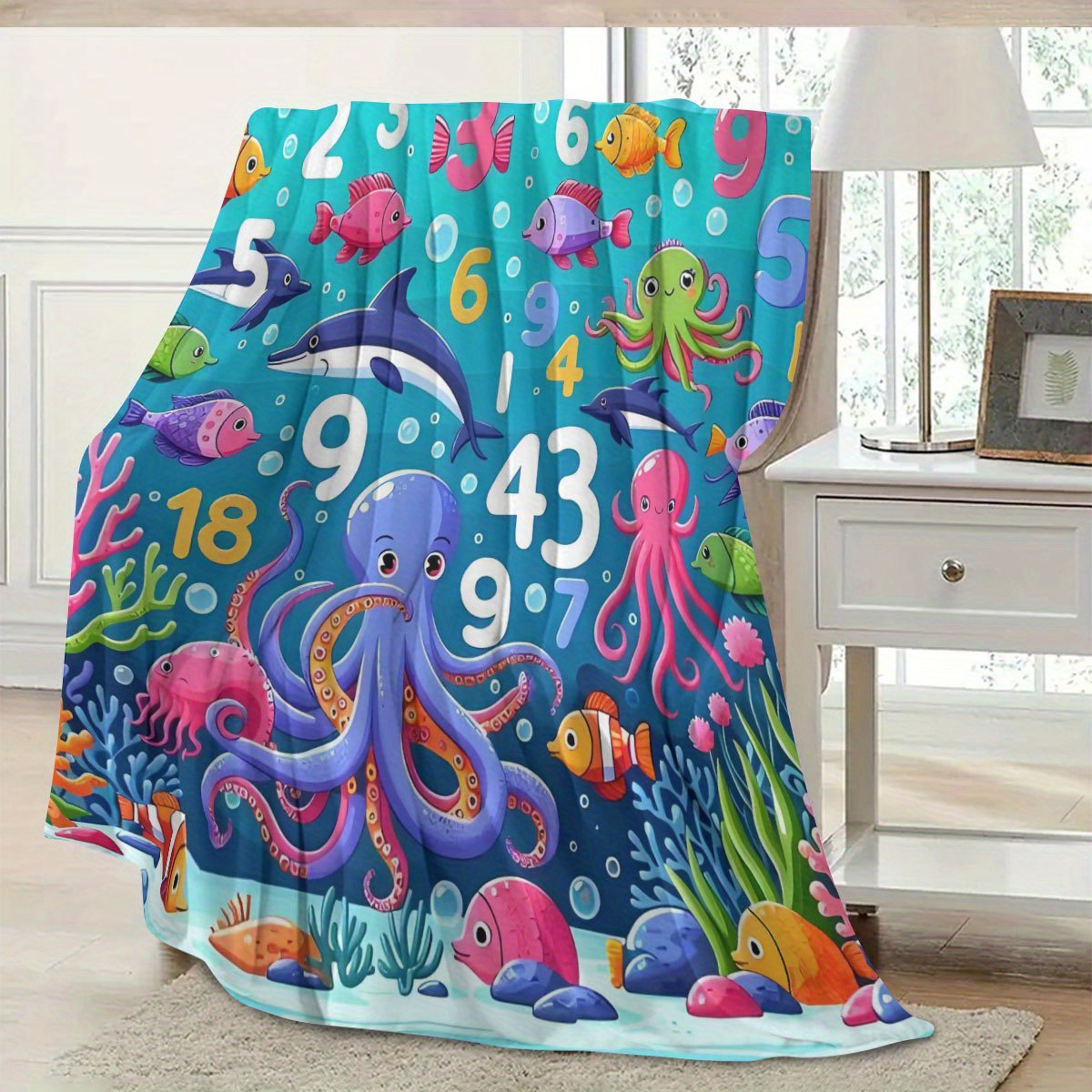 Vibrant Ocean Animal Throw Bla - огляд і ціна Baby Nursery Ocean Theme