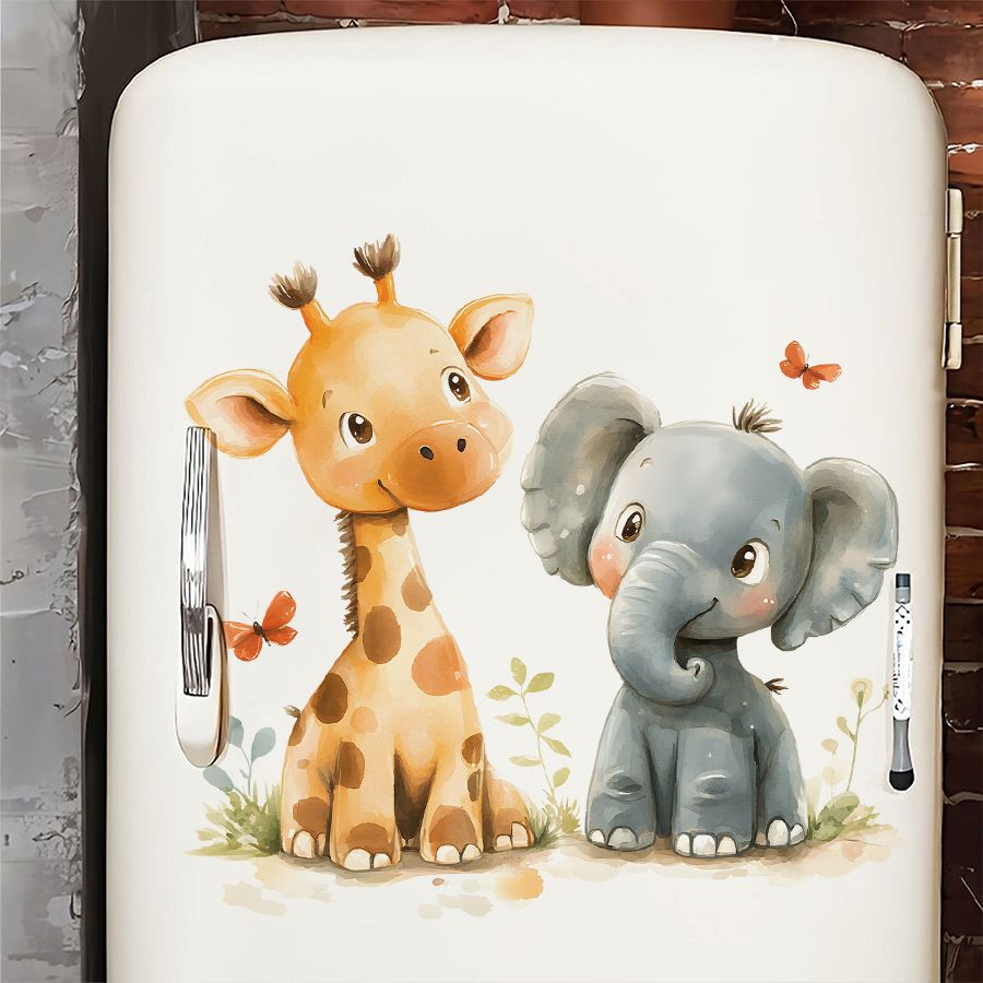 Cute Giraffe & Elephant Wall D - огляд і ціна Baby Nursery Giraffe