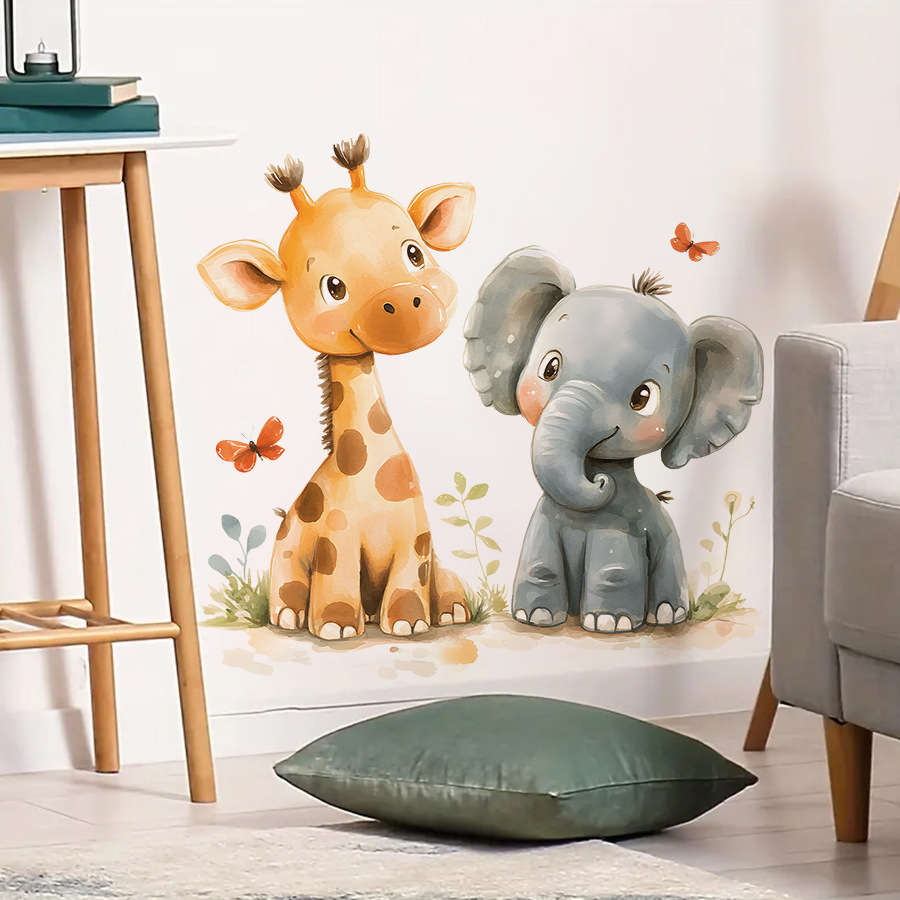 Cute Giraffe & Elephant Wall D - огляд і ціна Baby Nursery Giraffe