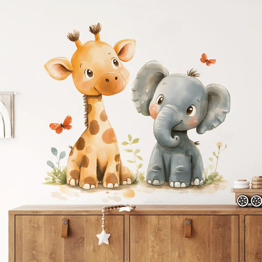 Cute Giraffe & Elephant Wall D - огляд і ціна Baby Nursery Giraffe