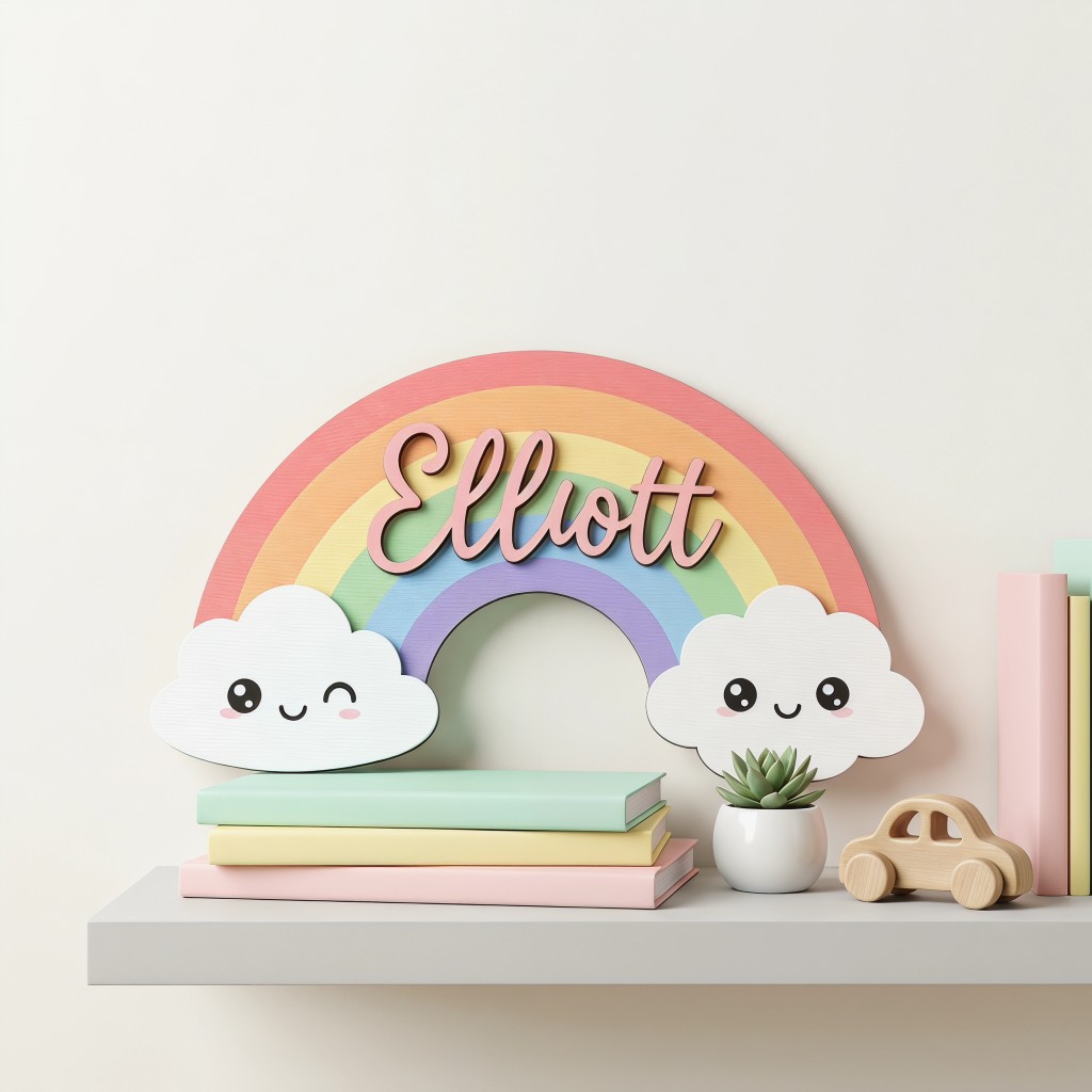 1Pc  Custom Cute Smiley Clouds - огляд і ціна Baby Nursery Neutral